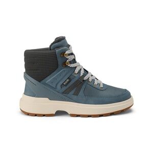 Stylish Blue Ankle Boots with Contrast Sole